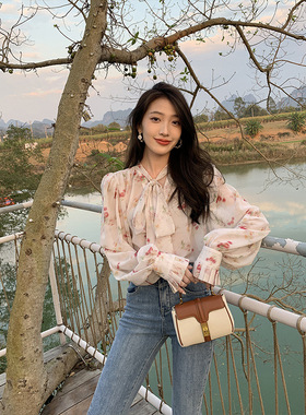 SWHP 【口碑现货】6%真丝 流光晕染衬衫春夏气质通勤长袖上衣