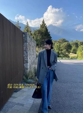 SWHP【历史价355】春季宽松显瘦百搭休闲西装外套女小众西服上衣
