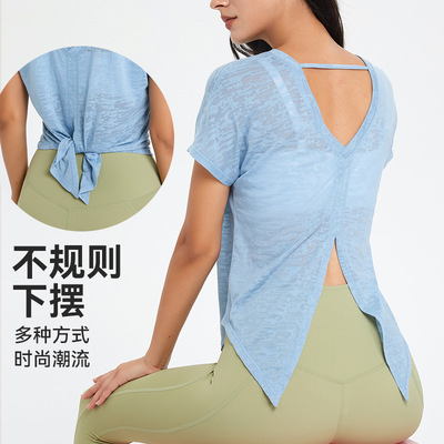 女瑜伽服短袖透气训练服