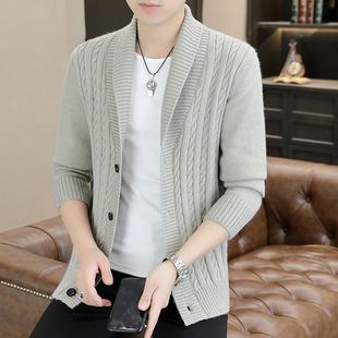 青果领针织开衫 潮流百搭男士 毛衣外套外搭秋装 线衣服 男2023春秋季