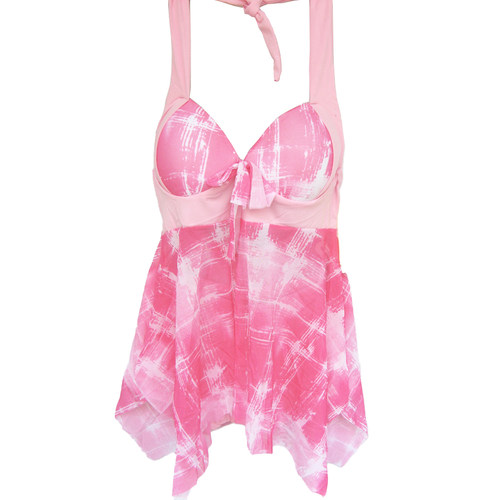 带胸垫钢托女泳衣分体裙式泳装