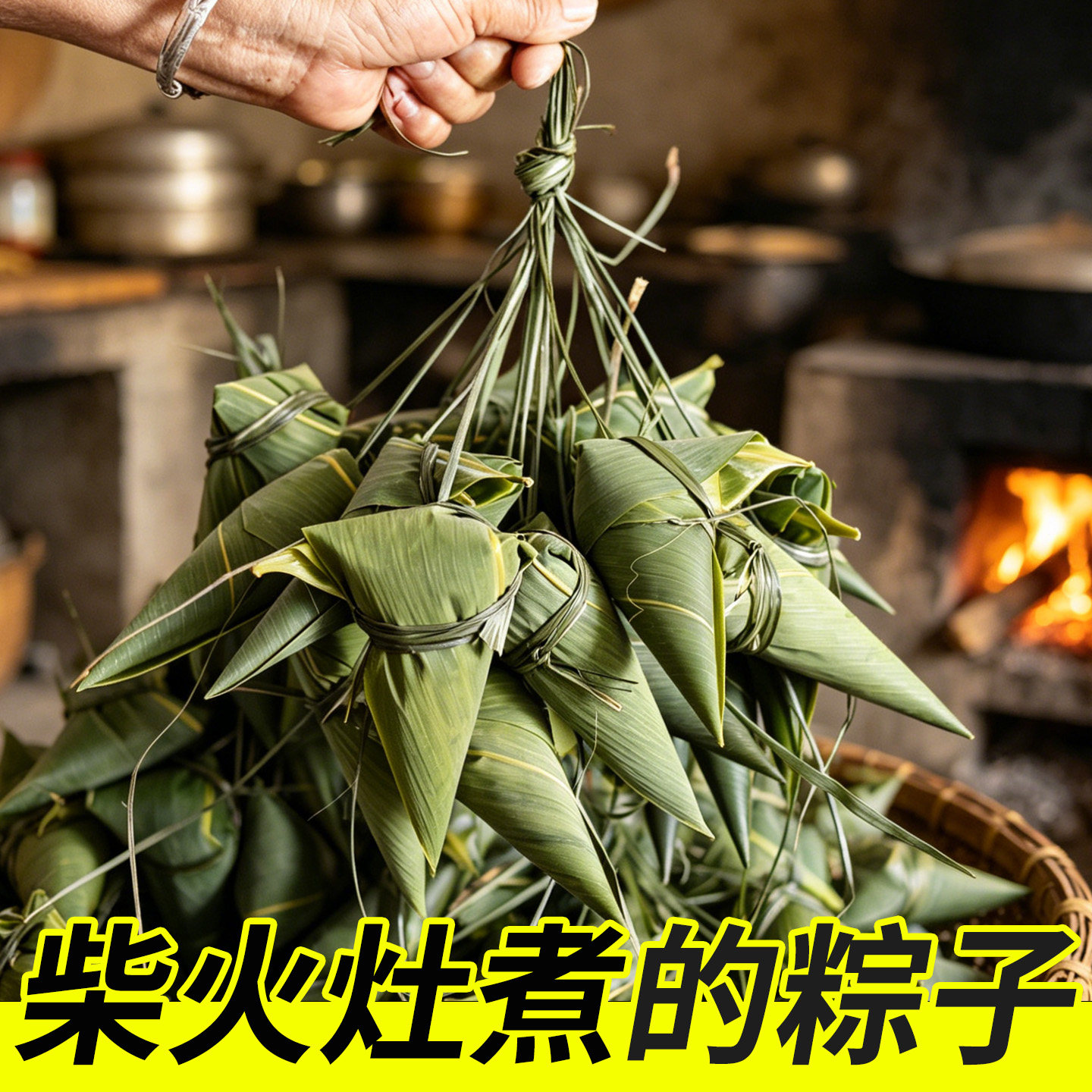 柴火粽子白米纯糯米清水粽子手工原味三角粽湖南特产端午真空包装