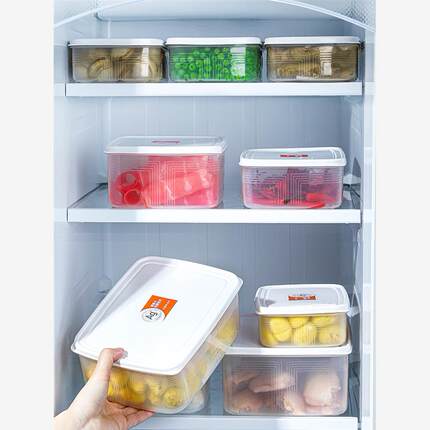 冰箱收纳盒保鲜盒食品级抗菌防冻储物保鲜带盖密封专用整理