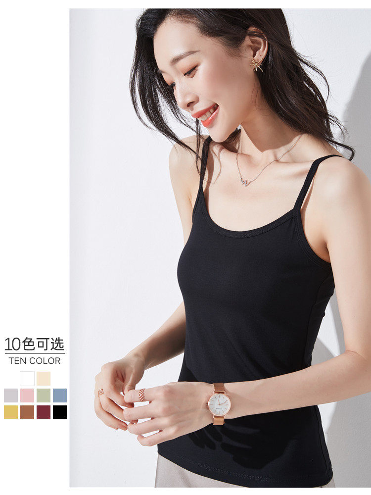 莫代尔吊带背心女夏装西装内搭短款黑色小吊带衫百搭外穿打底上衣