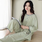 睡衣女春秋款 纯棉七分袖 女士夏季 2025年新款 薄款 全棉可外穿家居服
