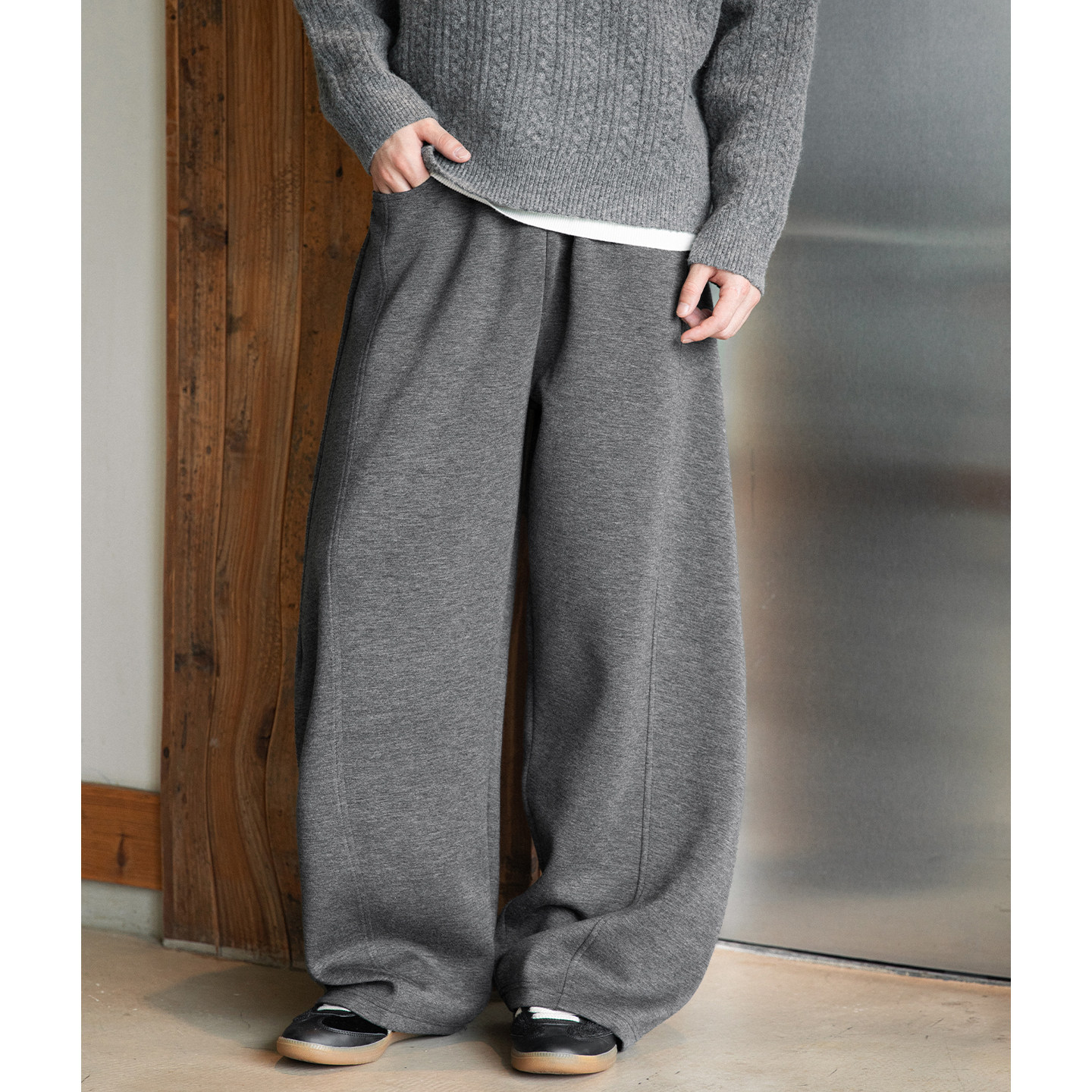 休闲裤男秋新款垂感卫裤纯色弯刀裤潮牌百搭MK2428-P60控98，男装休闲裤，电商A362