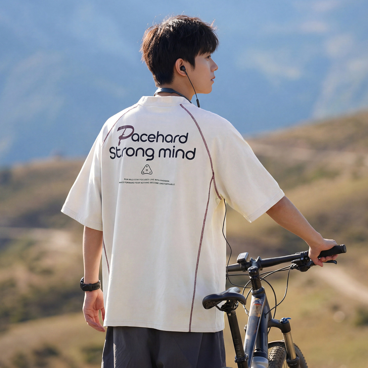 印花短袖T恤男夏季新款半开拉链立领体恤衫上衣OT7238-P35控65，男装T恤，电商A362