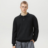 肌理感翻领毛衣男秋冬新款感纯色polo领针织衫MM4161-P70控108，男装Polo衫，电商A362