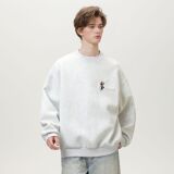 圆领卫衣男秋款趣味质感刺绣运动上衣潮牌套头衫MW3980-P45控78，男装卫衣，电商A362