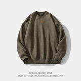 圆领卫衣秋冬新款分割设计重磅复古潮牌刺绣上衣K3776-P43控78，男装卫衣，电商A362