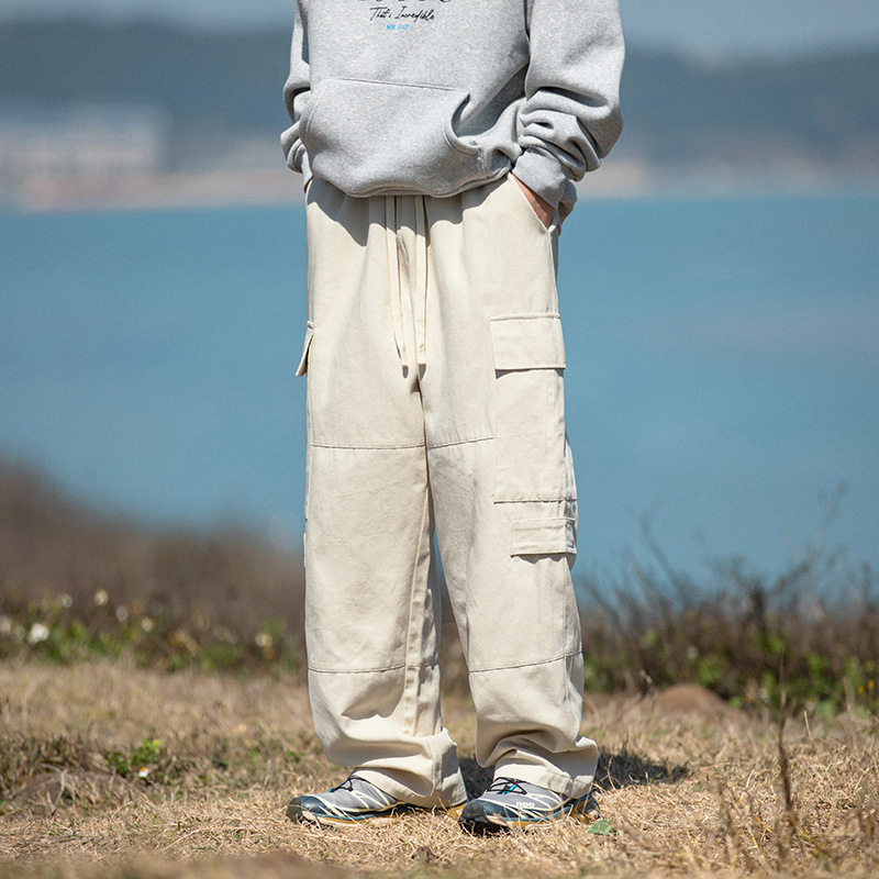 直筒工装裤2026春夏山系户外拼接设计纯棉宽松长裤L2297-P56控98,男装休闲裤,电商A362