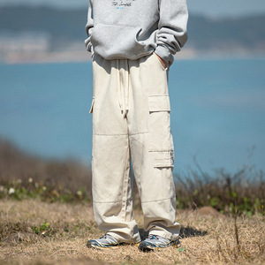 直筒工装裤2026春夏山系户外拼接设计纯棉宽松长裤L2297-P56控98图片