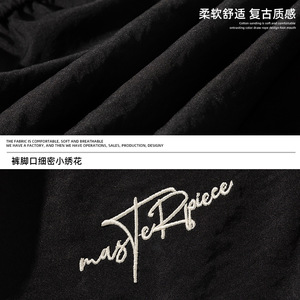 短裤男夏季新款宽松美式字母绣花潮牌运动五分裤MK2404-P30控49图片