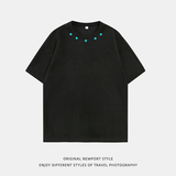 平铺T恤男款夏季领口撞色钉扣情侣宽松半袖体恤衫MT7215-P30控49，男装T恤，电商A362