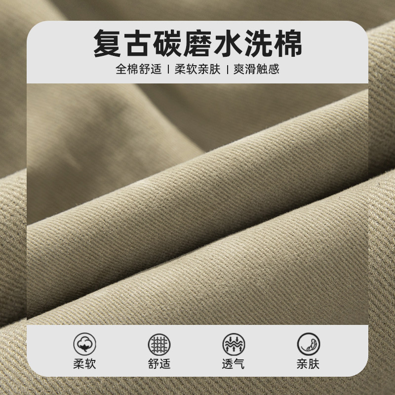 平铺字母刺绣设计日系复古户外宽松休闲五分裤MK2406-P44控68,男装休闲裤,电商A362