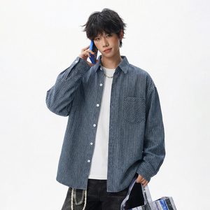 长袖衬衫春季款后背分割设计日系宽松衬衣外套MC7136-P65控98