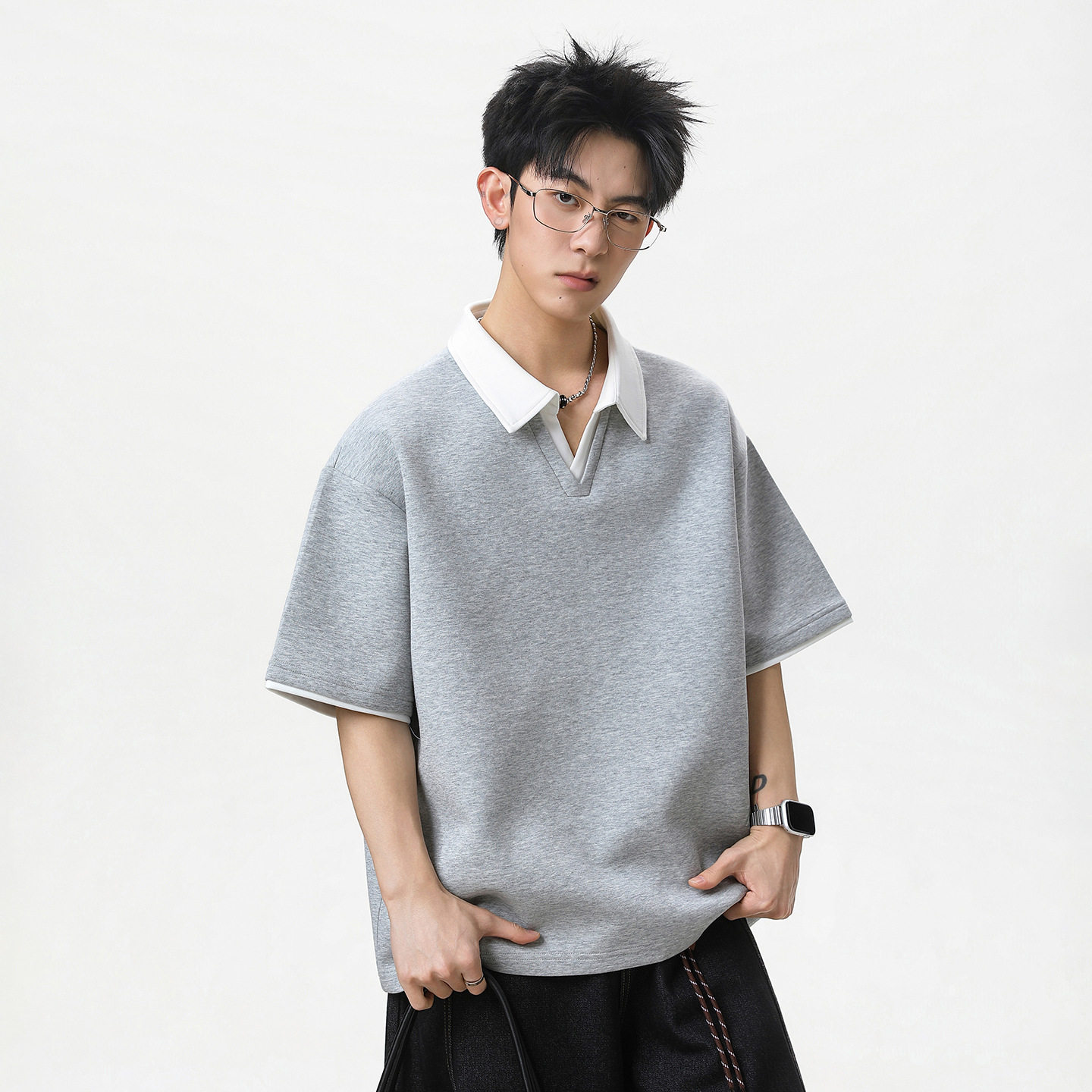 polo衫男夏季款美式休闲复古老钱半袖体恤衫OT7254-P44控78,男装T恤,电商A362