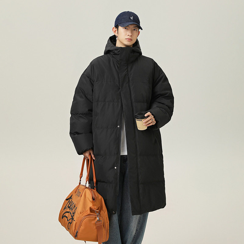 加厚保暖防泼水连帽棉衣潮牌过膝休闲棉袄外套BL5113-P70控129，男装棉衣，电商A362