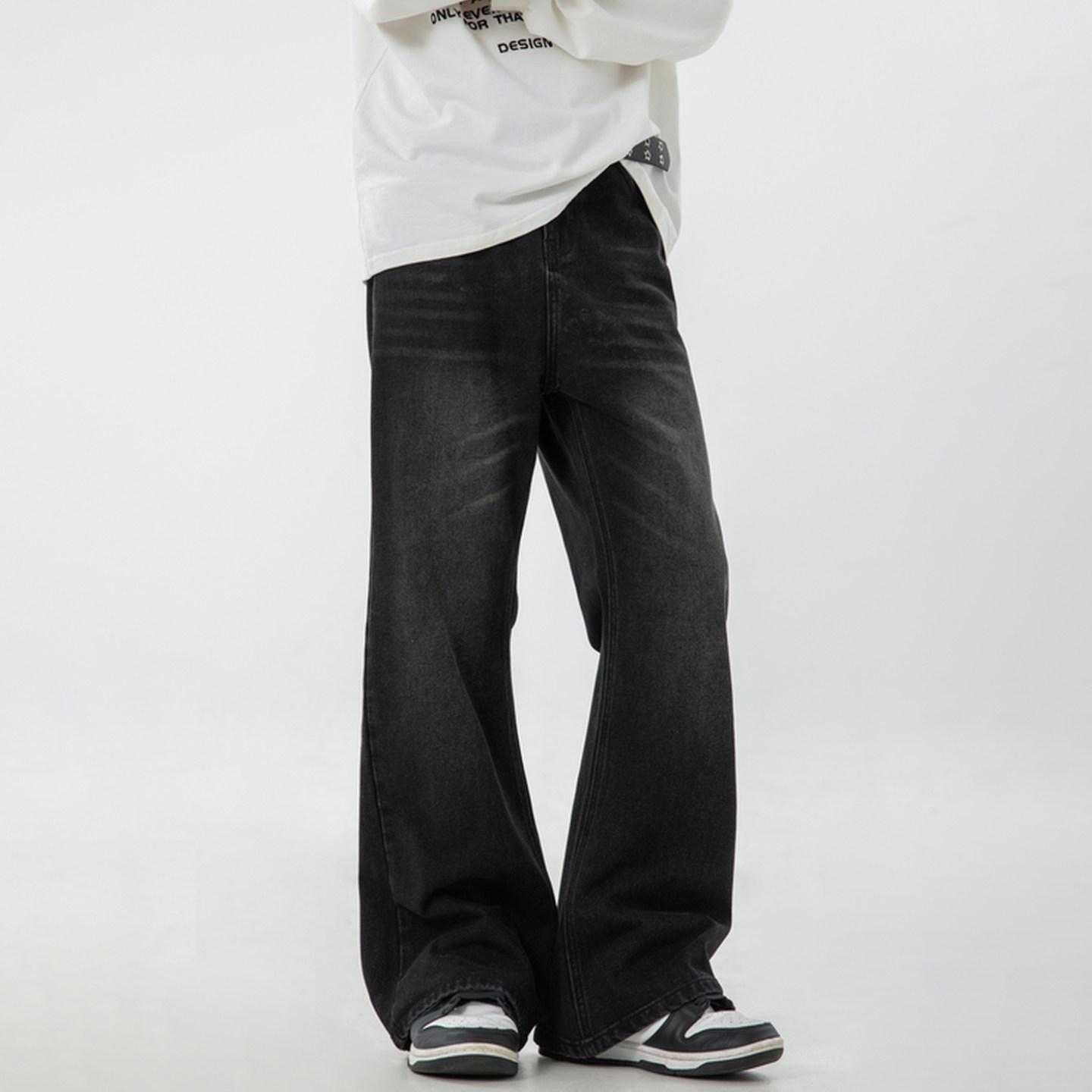 牛仔裤男秋季新款质感宽松潮牌长裤子高街美式MN2432-P55控88，男装牛仔裤，电商A362