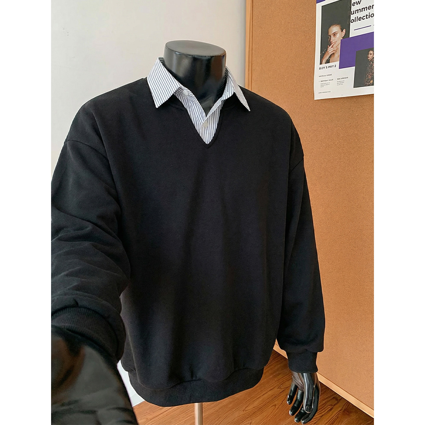 卫衣春款复古学院风POLO套头衫短宽上衣外套OW8031-P58控98,男装卫衣,电商A362