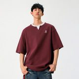 领短袖t恤男25夏季新款安可拉红华夫格半袖MT7198-P45控68，男装T恤，电商A362