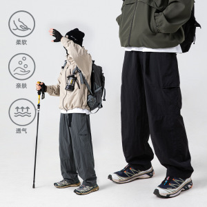 男秋季新款防泼水侧边口袋设计宽松工装长裤KB2155-P50控78图片