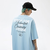 潮纯棉印花短袖T恤女春夏新款情侣宽松美式街体恤L1888-P30控49，男装T恤，电商A362