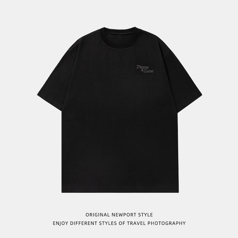 平铺T恤男夏季新款情侣宽松纯棉半袖体恤衫MT7179-P30控49，男装T恤，电商A362