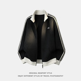 刺绣开衫立领卫衣男春季竖条肌理休闲夹克外套OW8029-P63控108，男装夹克，电商A362