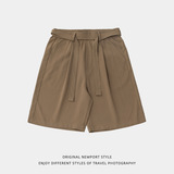 休闲短裤男夏季新款中裤腰部打褶西裤潮牌宽松MK2422-P40控65，男装休闲裤，电商A362