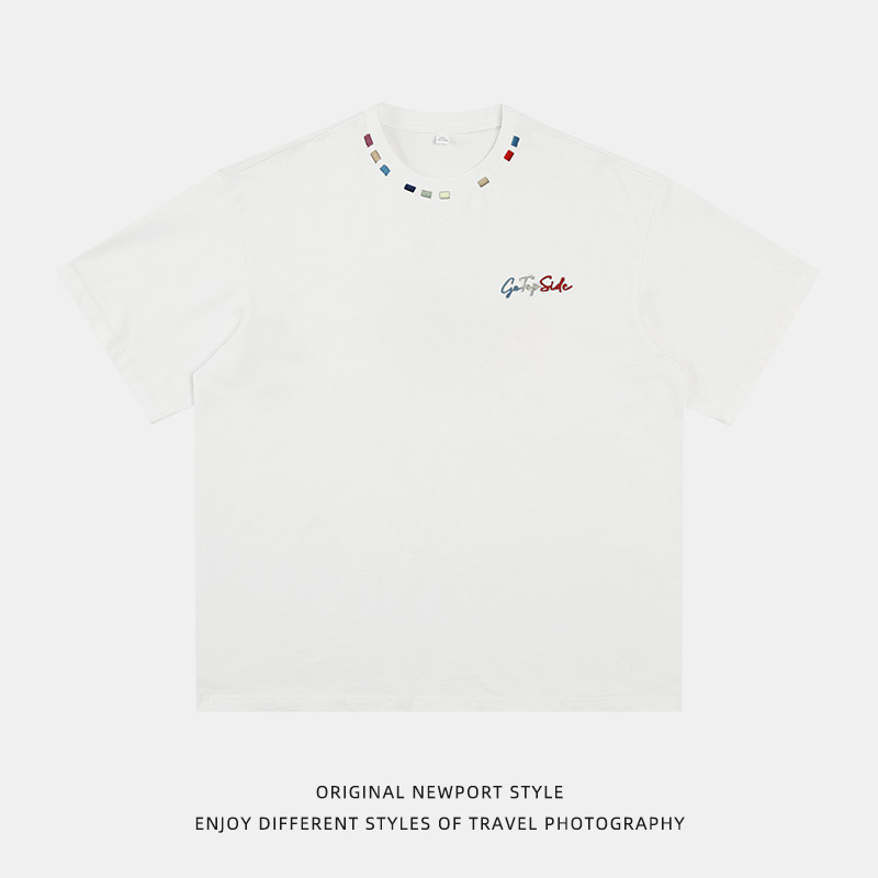 平铺男夏季新款半袖日系宽松潮牌休闲质感体恤衫MT7209-P34控55，男装T恤，电商A362