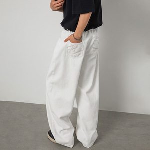 色刺绣春季款潮牌美式直筒裤高街复古休闲长裤ON2622-P55控88，男装休闲裤，电商A362