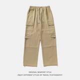 复古工装直筒裤装户外拼接设计纯棉宽松潮牌长裤L2297-P56控98，男装休闲裤，电商A362