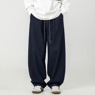 子脚口打褶设计美式 裤 宽松个性 腰绳长裤 P60控88 男春季 MN2407 新款