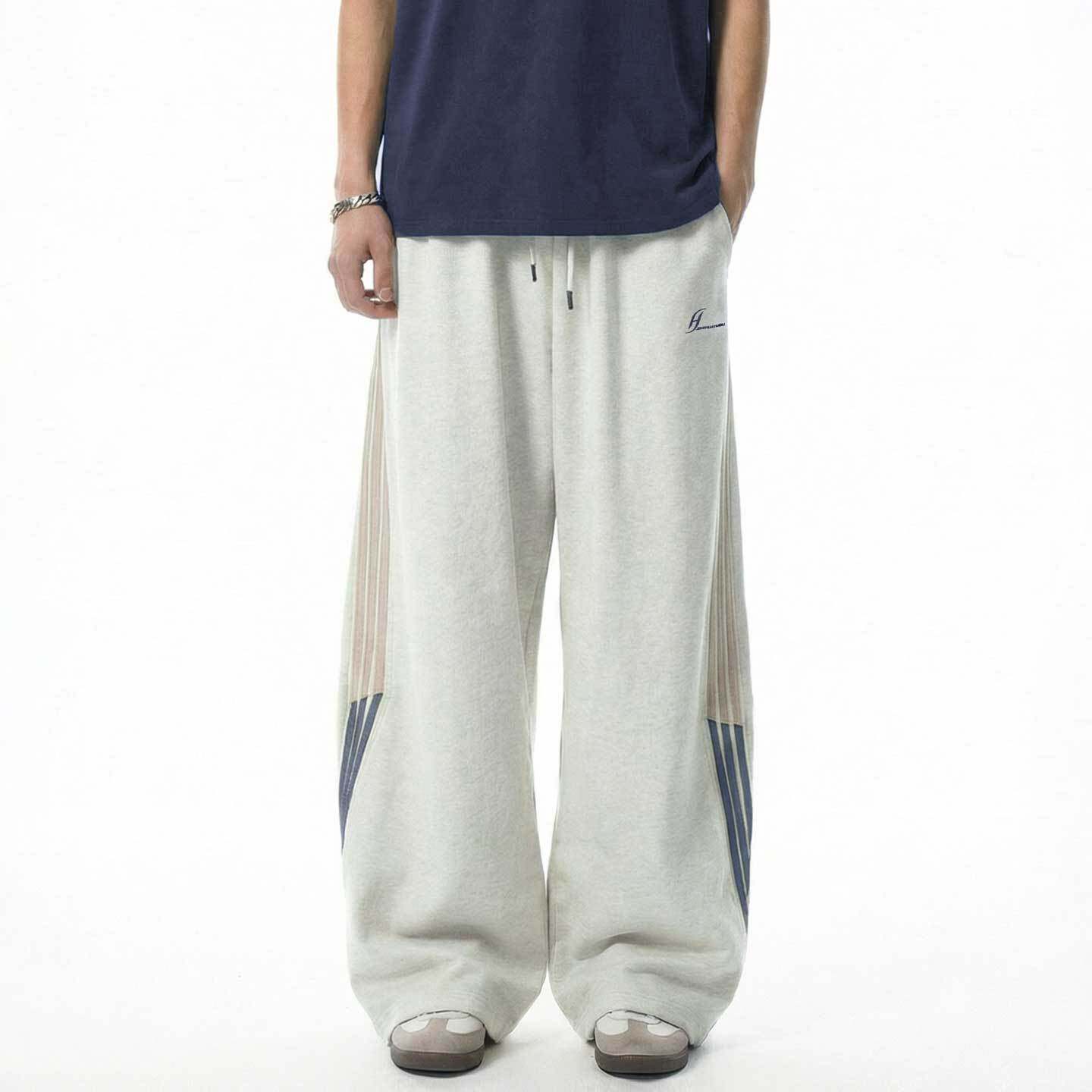 卫裤男春款侧边撞色条纹长裤子脚口可调运动裤MK2435-P45，男装休闲裤，电商A362