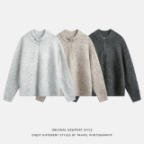 男秋冬款质感保暖慵懒风宽松半高领针织衫MM4159-P70控108，男装针织衫/毛衣，电商A362