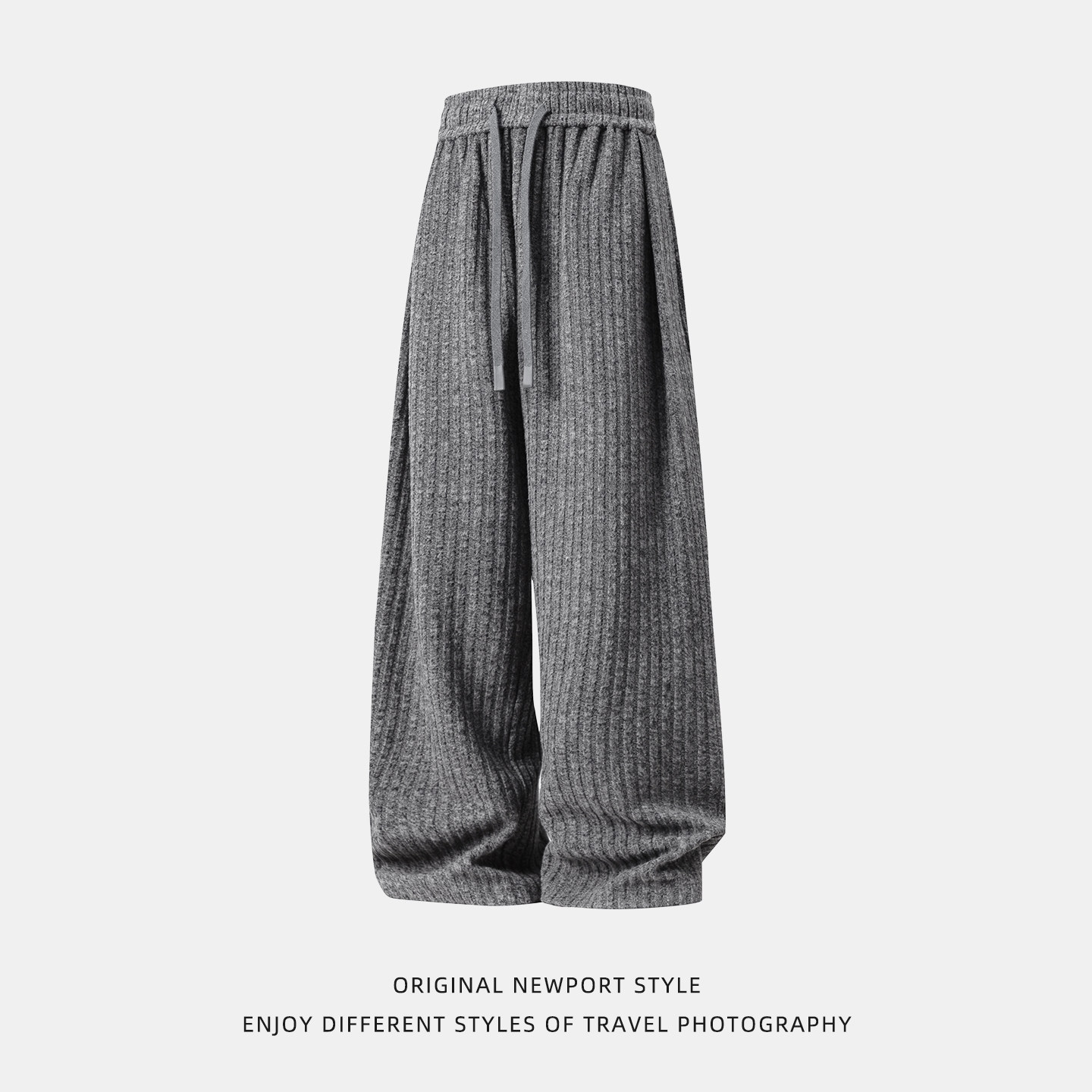 3D平铺休闲裤男秋季日系宽松质感直筒裤潮牌长MK2445-P55控88，男装休闲裤，电商A362