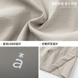 新款沙滩裤分割开叉透气打褶户外宽松五分裤OK2597-P35控59图片