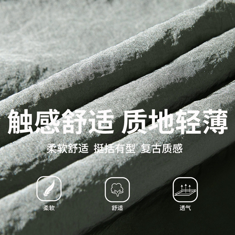 金属质感沙滩短裤夏季新款百搭休闲撞色绣花五分裤L2255-P31控49,男装休闲裤,电商A362