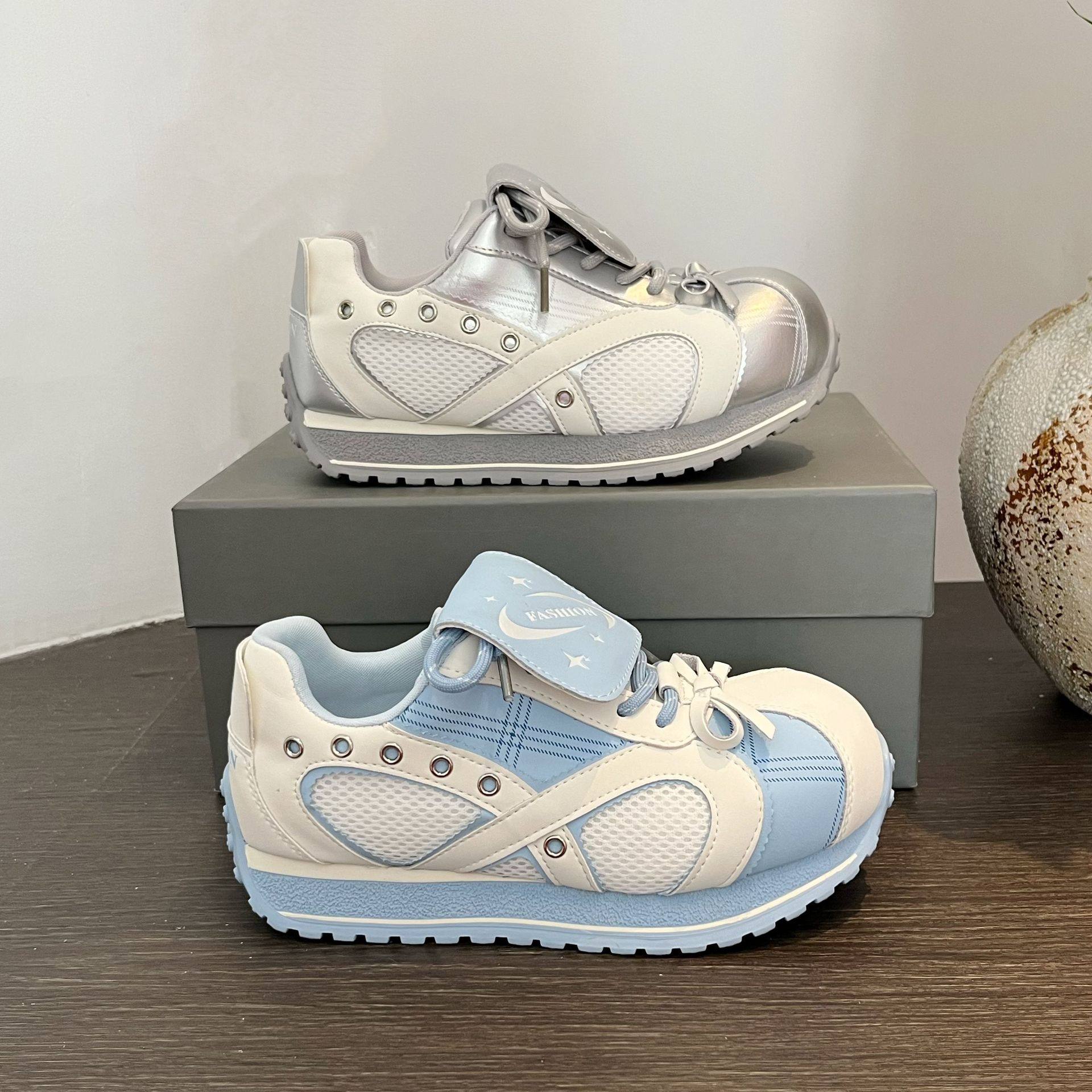 阿甘鞋翻盖2026春季复古德训鞋女款丑萌大头休闲小白鞋复古板鞋子,女鞋,德训鞋,淘宝优惠券,粉丝福利购,淘宝优惠卷