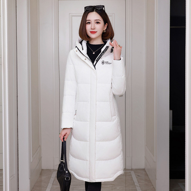 北极绒时尚羽绒服女长款到膝盖气质中青年连帽加厚保暖抗严寒冬季