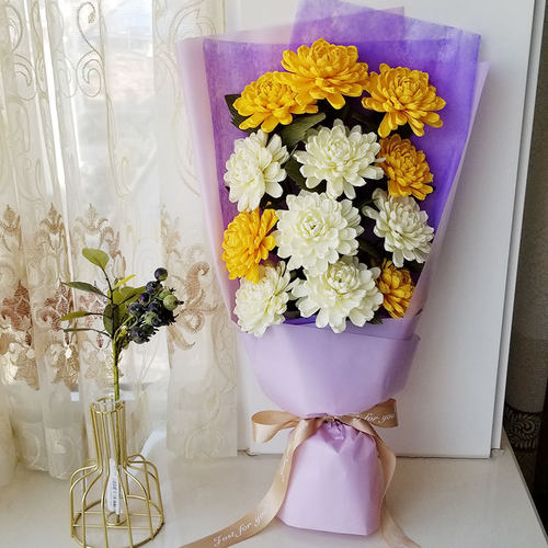 皱纹纸diy花束材料简单易学