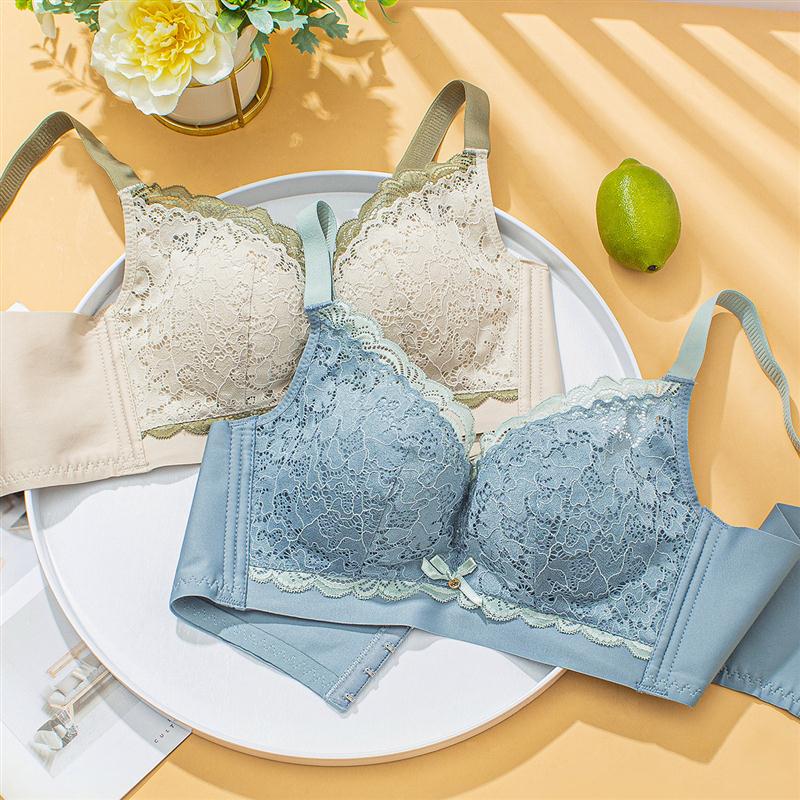 内衣女上托收副乳调整型防下垂无钢圈小胸聚拢显大蕾丝性感文胸罩