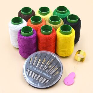 家用缝补针线套装黑线缝衣线实用针线包彩色针线盒小卷缝纫线结实