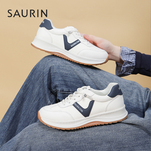 索兰厚底运动鞋女2025秋季新款休闲百搭轻便软底小白鞋25CX14274