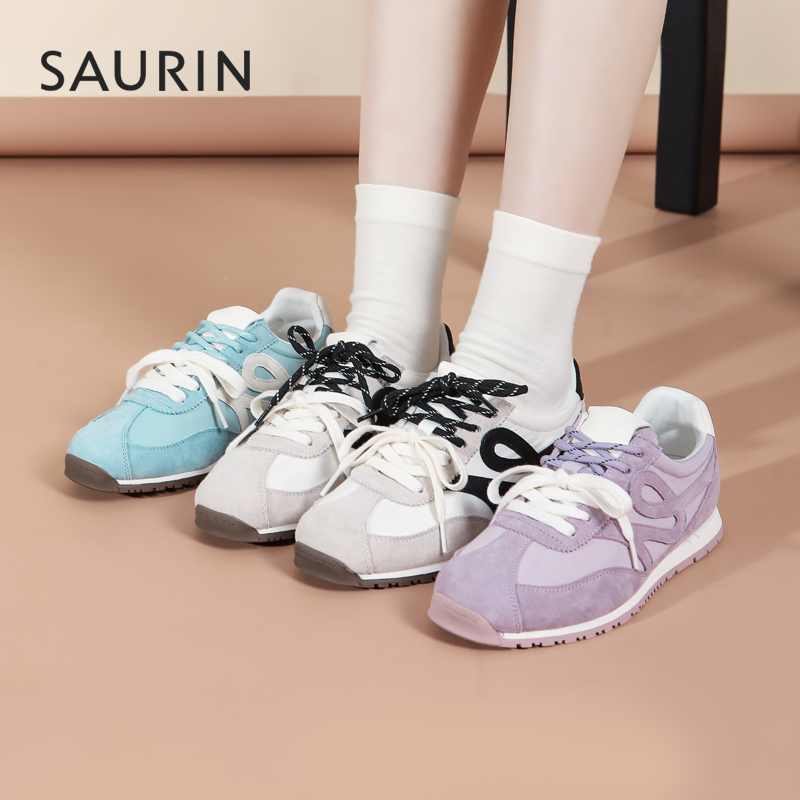 索兰复古拼色运动德训鞋