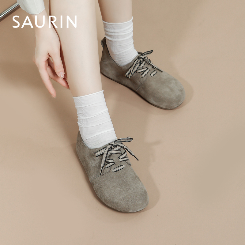 索兰休闲系带平底勃肯鞋