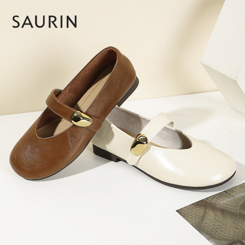 索兰玛丽珍鞋女2026春季新款温柔风小皮鞋配裙子平底单鞋26AS8128,女鞋,玛丽珍鞋,淘宝优惠券,粉丝福利购,淘宝优惠卷