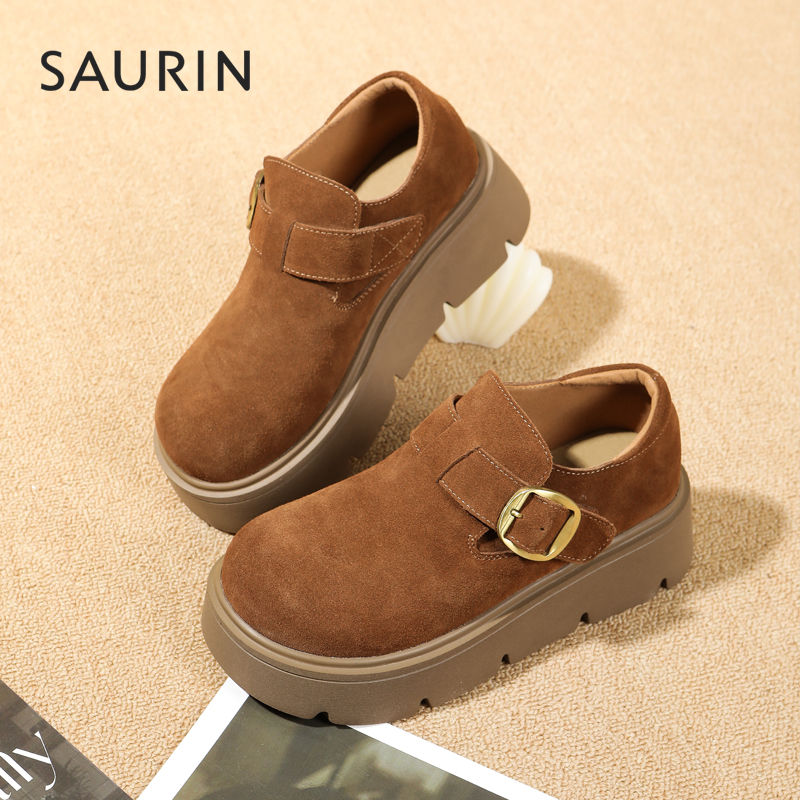 索兰厚底一脚蹬勃肯鞋女