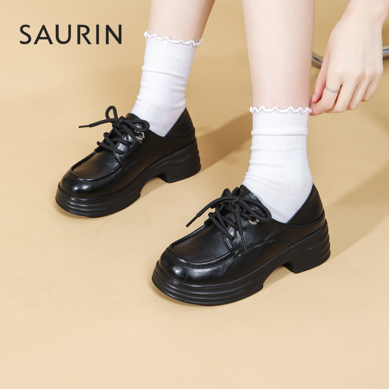 索兰英伦风厚底增高乐福鞋